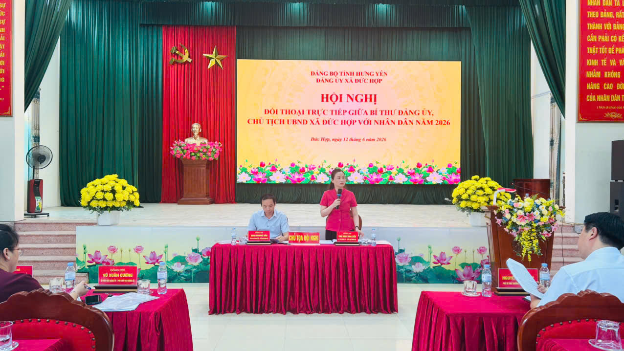 Xã Đức Hợp tổ chức Hội nghị đối thoại trực tiếp giữa Bí thư Đảng ủy, Chủ tịch UBND xã với Nhân dân năm 2026.