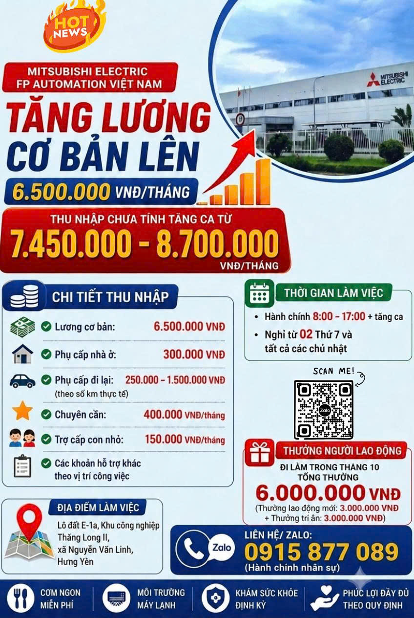 TUYÊN DỤNG LAO ĐỘNG CÔNG TY MITSUBISHI VIỆT NAM