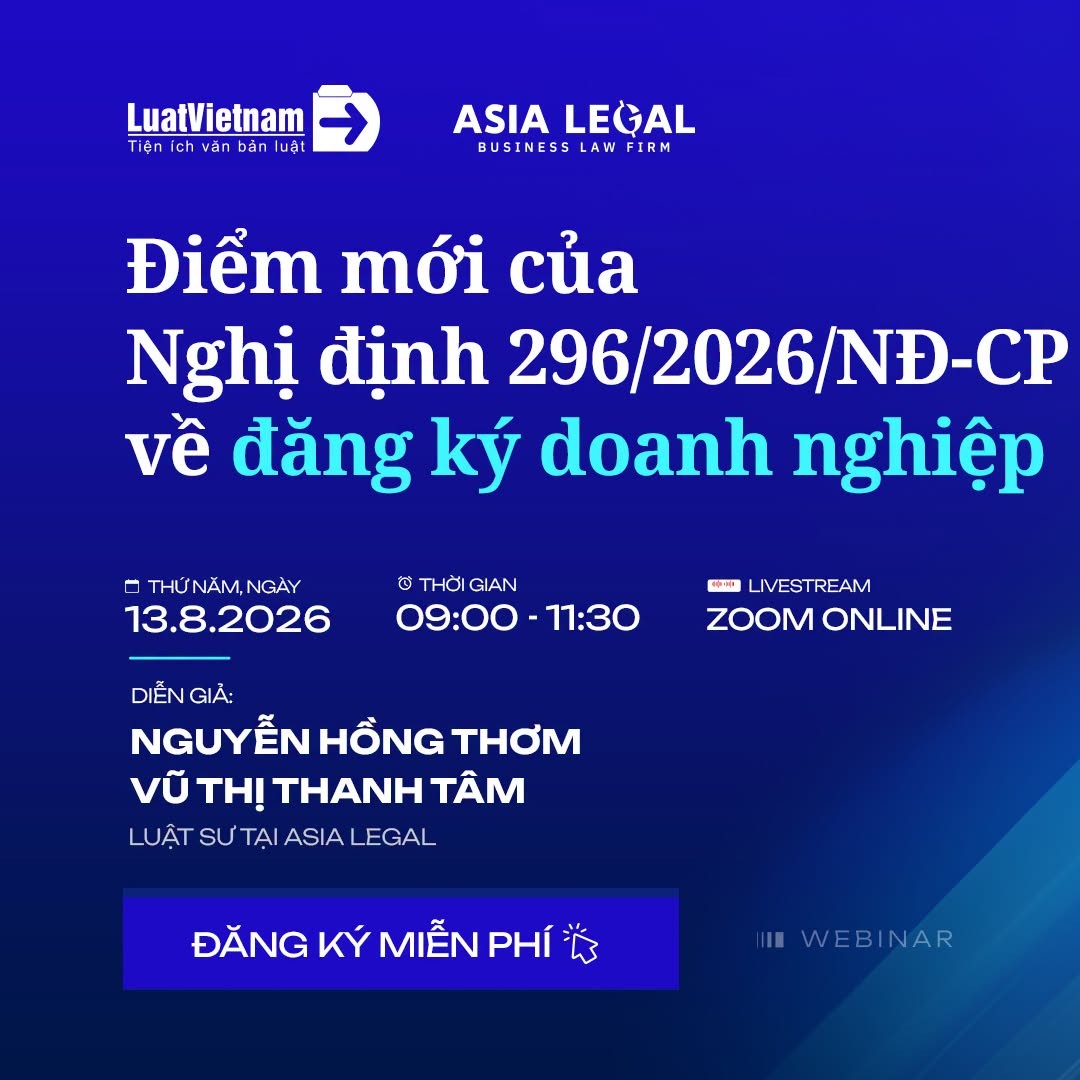 NHỮNG ĐIỂM MỚI CỦA NGHỊ ĐỊNH SỐ 296/2026/NĐ-CP VỀ ĐĂNG KÝ DOANH NGHIỆP